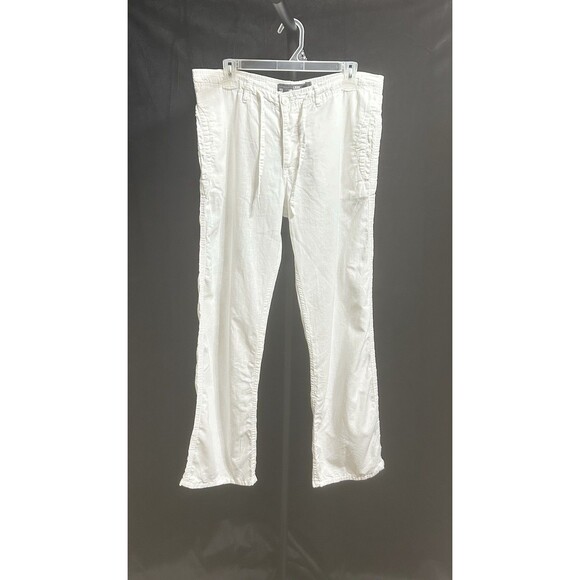 L.O.G.G & H+M Mens 33 Cotton Linen Drawstring Vacation Beach Relax Pants - Picture 1 of 11